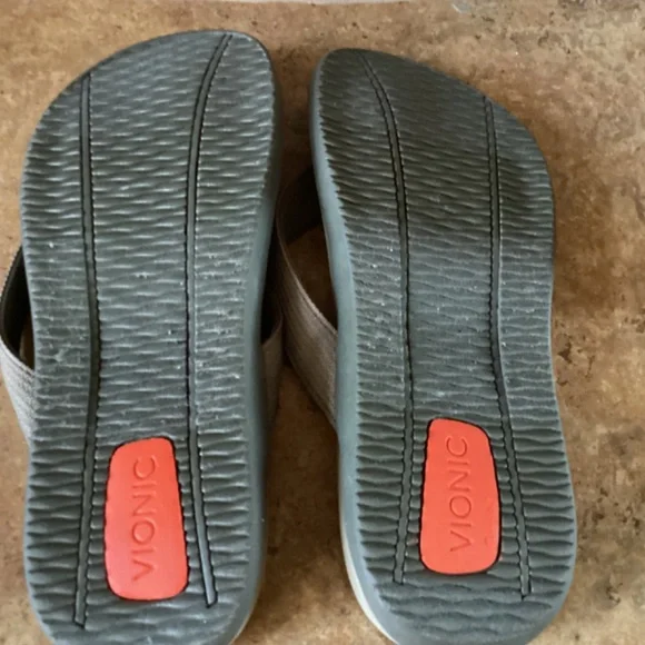 Vionic Men's Flip Flop Size 10 44Wave Webbing Green Gray - Picture 4 of 6